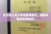 名古屋工业大学学霸成绩单大揭秘，背后的高效学习法大公开！