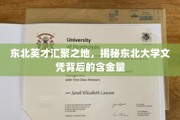 东北精英摇篮，揭秘东北大学文凭的珍贵价值